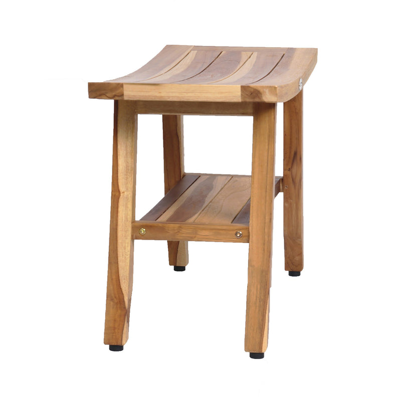 EcoDecor EarthyTeak Satori 28" Teak Shower Bench with Shelf