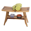 EcoDecor EarthyTeak Satori 28" Teak Shower Bench with Shelf