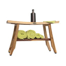 EcoDecor EarthyTeak Satori 28" Teak Shower Bench with Shelf