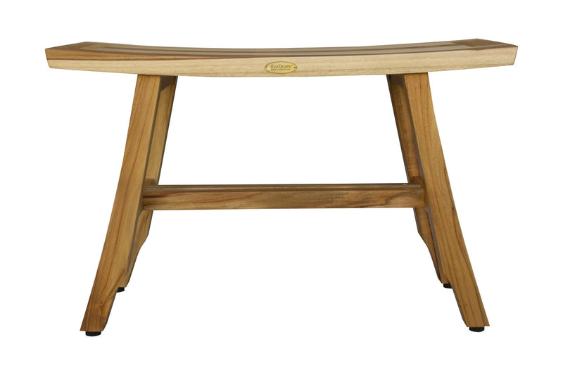 EcoDecors Satori 28" Teak Wood Shower Bench in EarthyTeak Finish