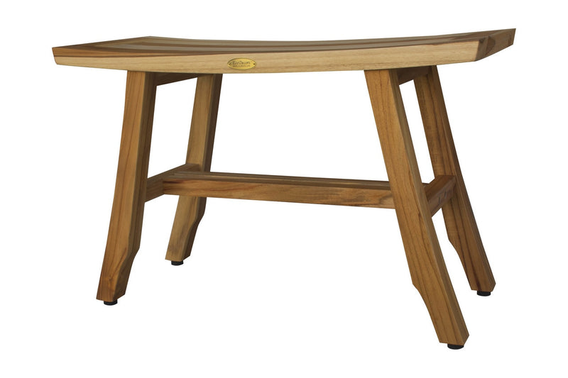 EcoDecors Satori 28" Teak Wood Shower Bench in EarthyTeak Finish