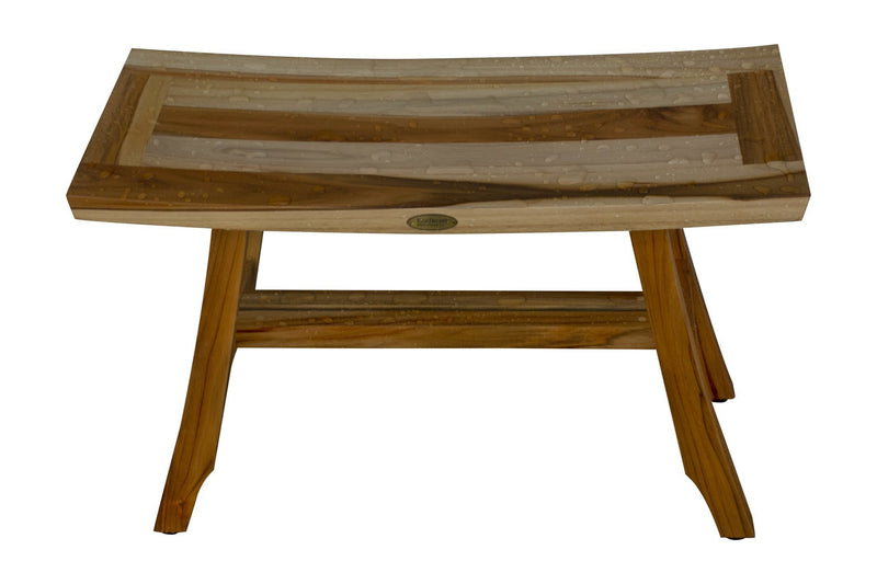EcoDecors Satori 28" Teak Wood Shower Bench in EarthyTeak Finish