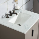 Water Creation Elizabeth 24" Single Sink Carrara White Marble Vanity In Cashmere Gray with Matching Mirror EL24CW03CG-R21000000