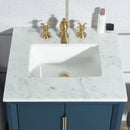 Water Creation Elizabeth 24" Single Sink Carrara White Marble Vanity In Monarch Blue with Matching Mirror and F2-0013-06-FX Lavatory Faucet EL24CW06MB-R21FX1306