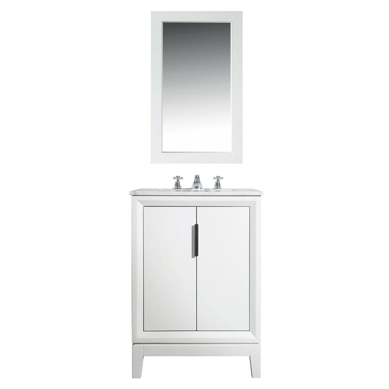 Water Creation Elizabeth 24" Single Sink Carrara White Marble Vanity In Pure White EL24CW01PW-000000000