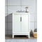 Water Creation Elizabeth 24" Single Sink Carrara White Marble Vanity In Pure White EL24CW01PW-000000000