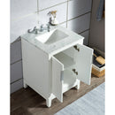 Water Creation Elizabeth 24" Single Sink Carrara White Marble Vanity In Pure White EL24CW01PW-000000000