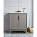 Water Creation Elizabeth 30" Single Sink Carrara White Marble Vanity In Cashmere Gray EL30CW03CG-000000000