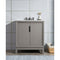 Water Creation Elizabeth 30" Single Sink Carrara White Marble Vanity In Cashmere Gray with Matching Mirror EL30CW03CG-R21000000