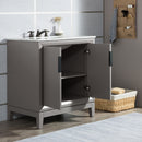 Water Creation Elizabeth 30" Single Sink Carrara White Marble Vanity In Cashmere Gray EL30CW03CG-000000000