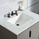 Water Creation Elizabeth 30" Single Sink Carrara White Marble Vanity In Cashmere Gray with Matching Mirror EL30CW03CG-R21000000