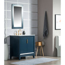 Water Creation Elizabeth 30" Single Sink Carrara White Marble Vanity In Monarch Blue with Matching Mirror EL30CW06MB-R21000000