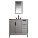 Water Creation Elizabeth 36" Single Sink Carrara White Marble Vanity In Cashmere Gray EL36CW03CG-000000000