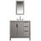 Water Creation Elizabeth 36" Single Sink Carrara White Marble Vanity In Cashmere Gray with Matching Mirror EL36CW03CG-R21000000