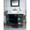 Water Creation Elizabeth 36" Single Sink Carrara White Marble Vanity In Monarch Blue with Matching Mirror and F2-0013-06-FX Lavatory Faucet EL36CW06MB-R21FX1306