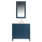 Water Creation Elizabeth 36" Single Sink Carrara White Marble Vanity In Monarch Blue EL36CW06MB-000000000