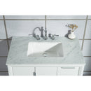 Water Creation Elizabeth 36" Single Sink Carrara White Marble Vanity In Pure White with Matching Mirror and F2-0012-01-TL Lavatory Faucet EL36CW01PW-R21TL1201