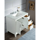 Water Creation Elizabeth 36" Single Sink Carrara White Marble Vanity In Pure White with Matching Mirror and F2-0009-01-BX Lavatory Faucet EL36CW01PW-R21BX0901