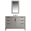 Water Creation Elizabeth 48" Single Sink Carrara White Marble Vanity In Cashmere Gray EL48CW03CG-000000000