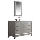 Water Creation Elizabeth 48" Single Sink Carrara White Marble Vanity In Cashmere Gray with Matching Mirror and F2-0012-03-TL Lavatory Faucet EL48CW03CG-R21TL1203