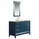 Water Creation Elizabeth 48" Single Sink Carrara White Marble Vanity In Monarch Blue EL48CW06MB-000000000