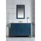 Water Creation Elizabeth 48" Single Sink Carrara White Marble Vanity In Monarch Blue with F2-0013-06-FX Lavatory Faucet EL48CW06MB-000FX1306