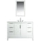 Water Creation Elizabeth 48" Single Sink Carrara White Marble Vanity In Pure White with F2-0012-01-TL Lavatory Faucet EL48CW01PW-000TL1201