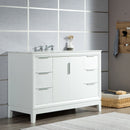 Water Creation Elizabeth 48" Single Sink Carrara White Marble Vanity In Pure White EL48CW01PW-000000000