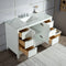 Water Creation Elizabeth 48" Single Sink Carrara White Marble Vanity In Pure White EL48CW01PW-000000000