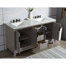 Water Creation Elizabeth 60" Double Sink Carrara White Marble Vanity In Cashmere Gray with Matching Mirror EL60CW03CG-R21000000