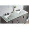 Water Creation Elizabeth 60" Double Sink Carrara White Marble Vanity In Cashmere Gray with Matching Mirror and F2-0009-03-BX Lavatory Faucet EL60CW03CG-R21BX0903