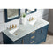 Water Creation Elizabeth 60" Double Sink Carrara White Marble Vanity In Monarch Blue with Matching Mirror and F2-0013-06-FX Lavatory Faucet EL60CW06MB-R21FX1306