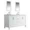 Water Creation Elizabeth 60" Double Sink Carrara White Marble Vanity In Pure White with Matching Mirror and F2-0012-01-TL Lavatory Faucet EL60CW01PW-R21TL1201