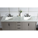 Water Creation Elizabeth 72" Double Sink Carrara White Marble Vanity In Cashmere Gray with Matching Mirror and F2-0012-03-TL Lavatory Faucet EL72CW03CG-R21TL1203