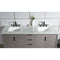 Water Creation Elizabeth 72" Double Sink Carrara White Marble Vanity In Cashmere Gray with F2-0012-03-TL Lavatory Faucet EL72CW03CG-000TL1203