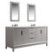 Water Creation Elizabeth 72" Double Sink Carrara White Marble Vanity In Cashmere Gray EL72CW03CG-000000000