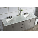 Water Creation Elizabeth 72" Double Sink Carrara White Marble Vanity In Cashmere Gray with F2-0009-03-BX Lavatory Faucet EL72CW03CG-000BX0903