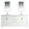 Water Creation Elizabeth 72" Double Sink Carrara White Marble Vanity In Pure White with Matching Mirror and F2-0012-01-TL Lavatory Faucet EL72CW01PW-R21TL1201