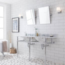 Water Creation Embassy 60" Wide Double Wash Stand and P-Trap included In Chrome Finish EB60B-0100