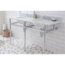Water Creation Embassy 60" Wide Double Wash Stand P-Trap Counter Top with Basin F2-0013 Faucet and Mirror included In Chrome Finish EB60E-0113