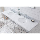 Water Creation Embassy 72" Wide Double Wash Stand P-Trap Counter Top with Basin and F2-0012 Faucet included In Chrome Finish EB72D-0112