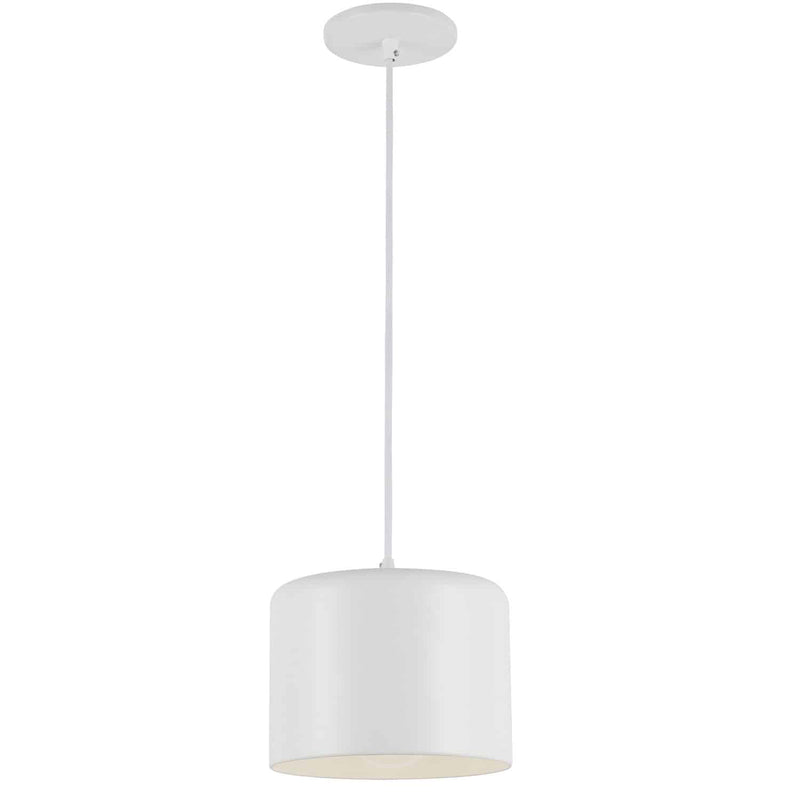 Dainolite 1 Light Incandescent Pendant Matte White Shade EMI-81P-MW