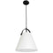 Dainolite 1 Light Emperor Pendant Matte Black W/ Off White Shade EMP-111P-719-MB