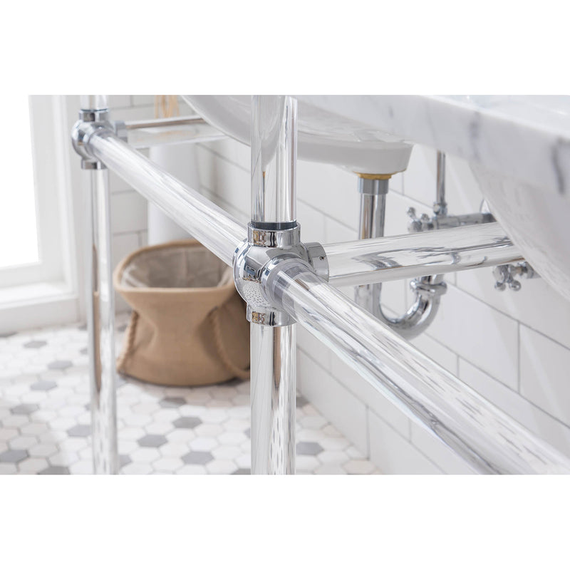 Water Creation Empire 60" Wide Double Wash Stand and P-Trap included In Chrome Finish EP60B-0100