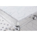 Water Creation Empire 60" Wide Double Wash Stand P-Trap Counter Top with Basin F2-0009 Faucet and Mirror included In Chrome Finish EP60E-0109