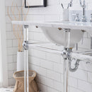 Water Creation Empire 60" Wide Double Wash Stand P-Trap and Counter Top with Basin included In Chrome Finish EP60C-0100