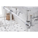 Water Creation Empire 60" Wide Double Wash Stand P-Trap Counter Top with Basin F2-0013 Faucet and Mirror included In Chrome Finish EP60E-0113