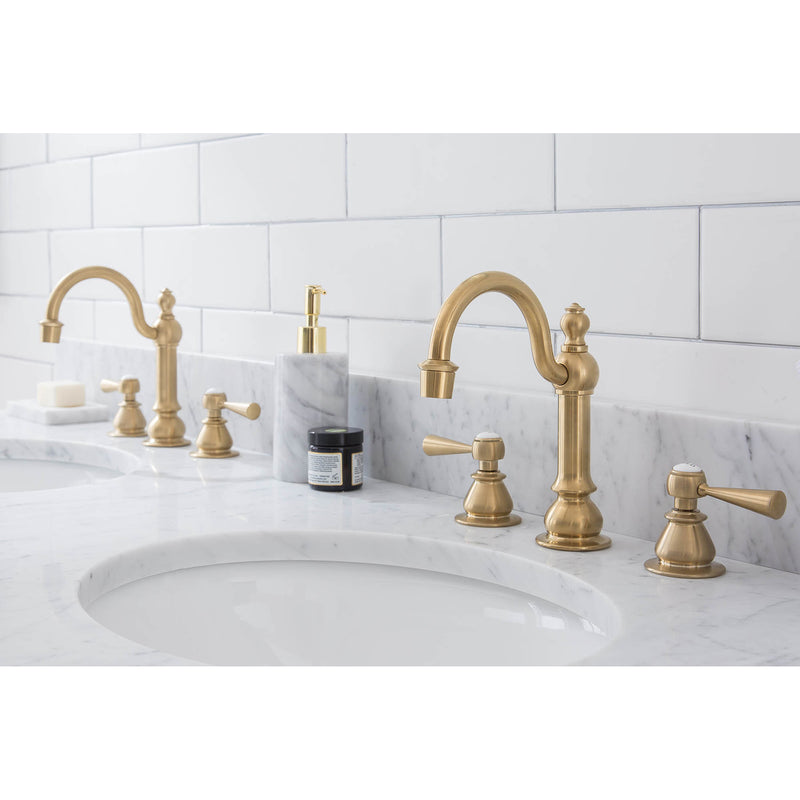 Water Creation Empire 60" Wide Double Wash Stand and P-Trap included In Satin Gold Finish EP60B-0600