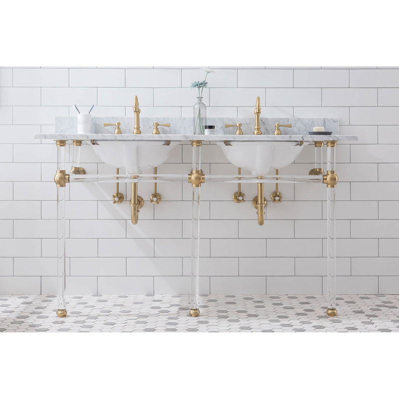 Water Creation Empire 60" Wide Double Wash Stand Only In Satin Gold Finish EP60A-0600