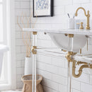 Water Creation Empire 60" Wide Double Wash Stand P-Trap Counter Top with Basin F2-0012 Faucet and Mirror included In Satin Gold Finish EP60E-0612